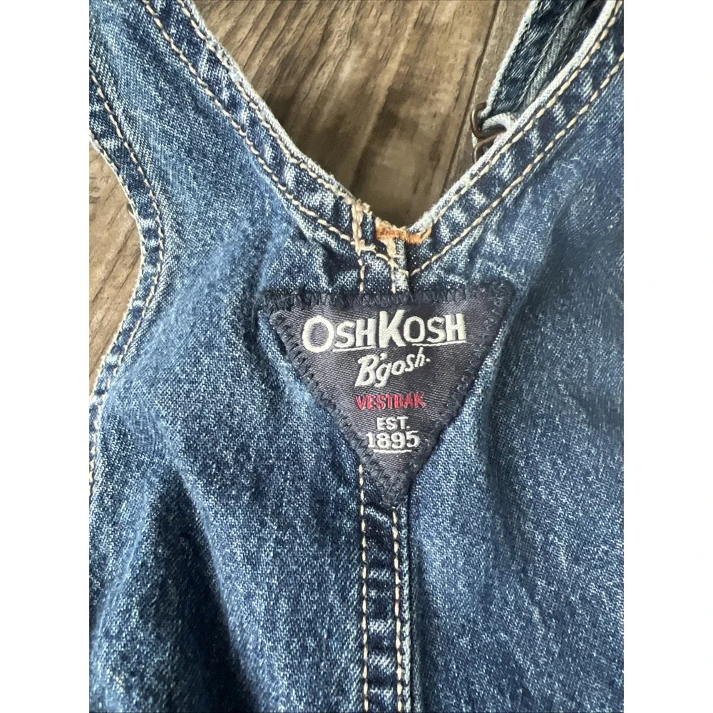 Oshkosh B'gosh Vestback Overalls Size 12 Months Vintage Clover Buttons Carpenter